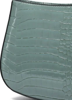 Raffaella Blue Croco Shoulder Bag