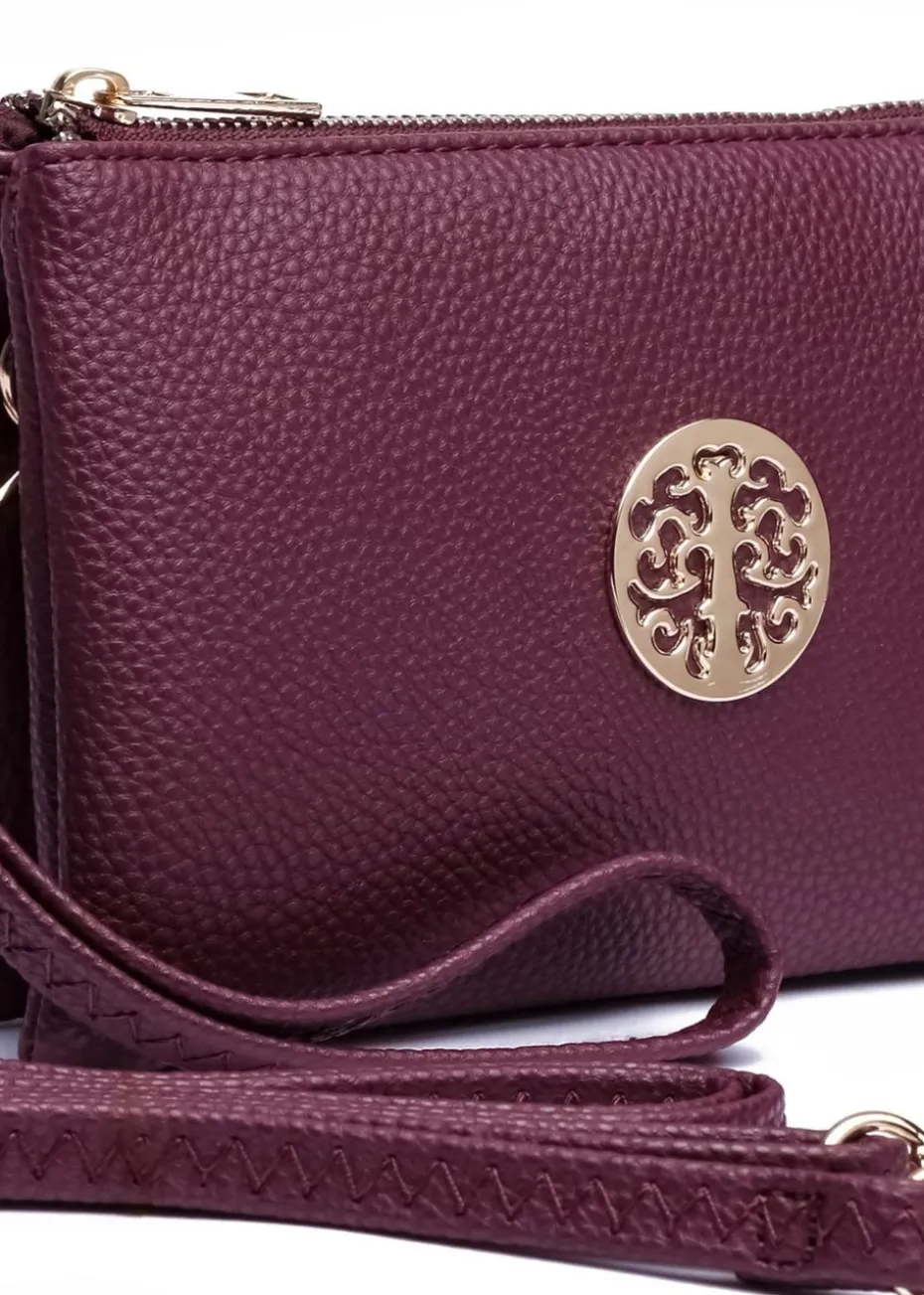 Raffaella Burgundy Clutch Purse