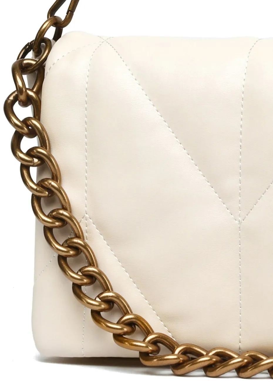 Raffaella Cream Chain Front Cross Body Bag