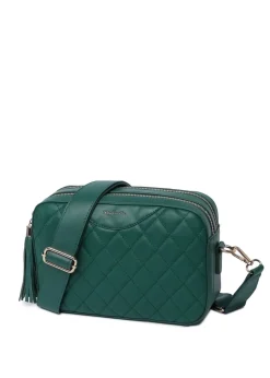 Raffaella Green Quilted Cross Body Camera Bag