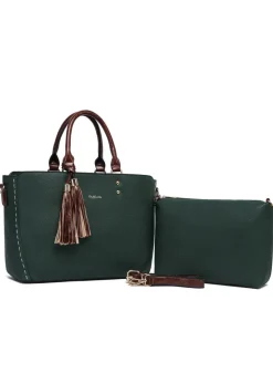 Raffaella Green Twin Handle Handbag