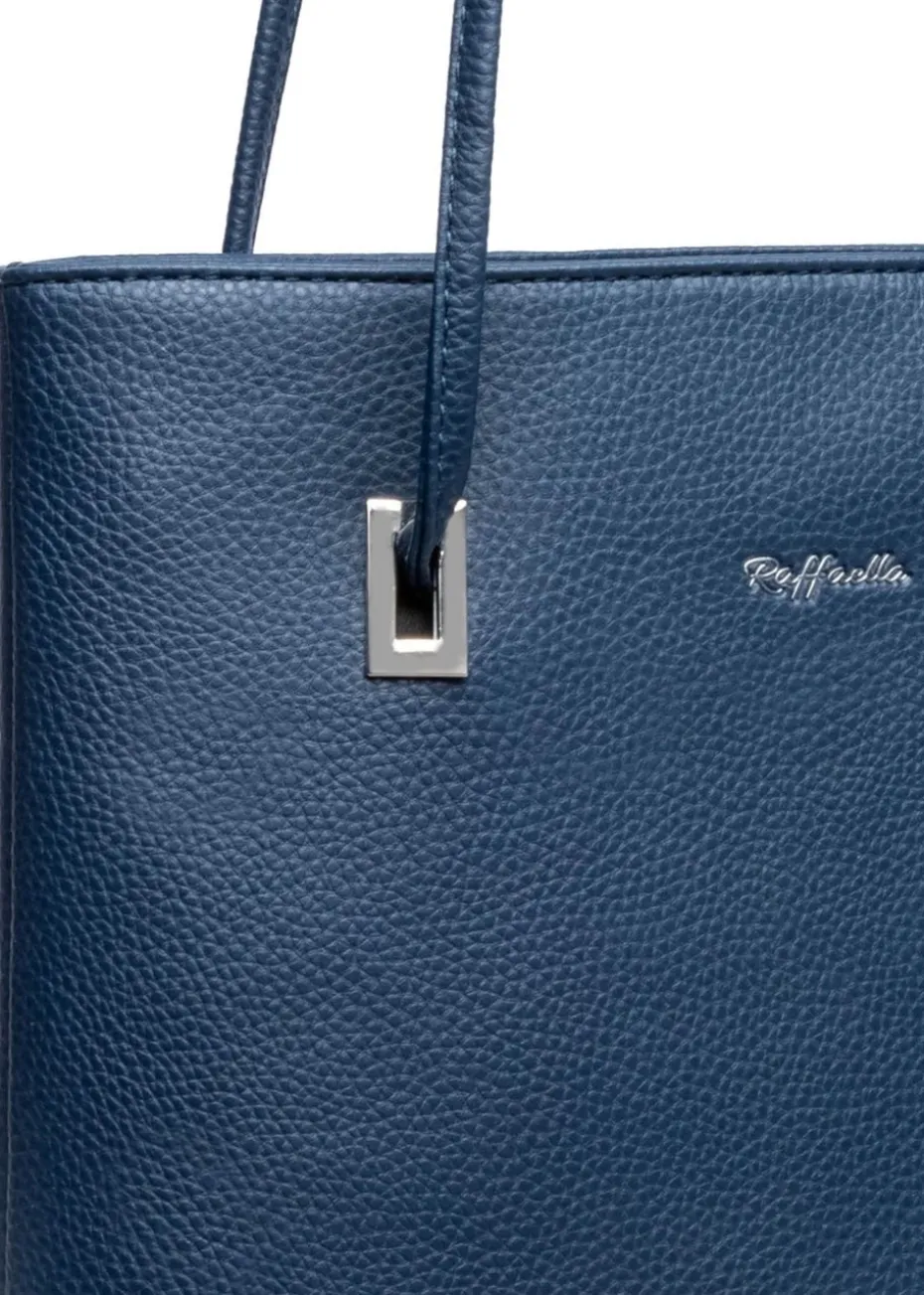 Raffaella Navy Slim Tote Shoulder Bag