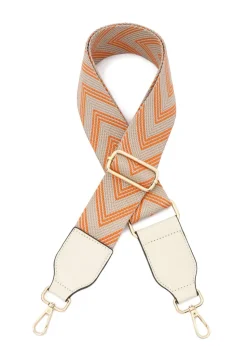Raffaella Orange and Beige Changeable Handbag Strap