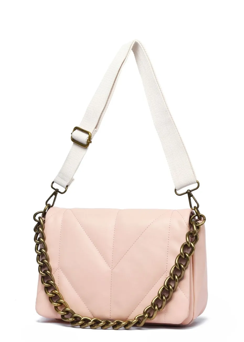 Raffaella Pink Chain Front Cross Body Bag