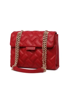 Raffaella Red Quilted Chain Shoulder Bag