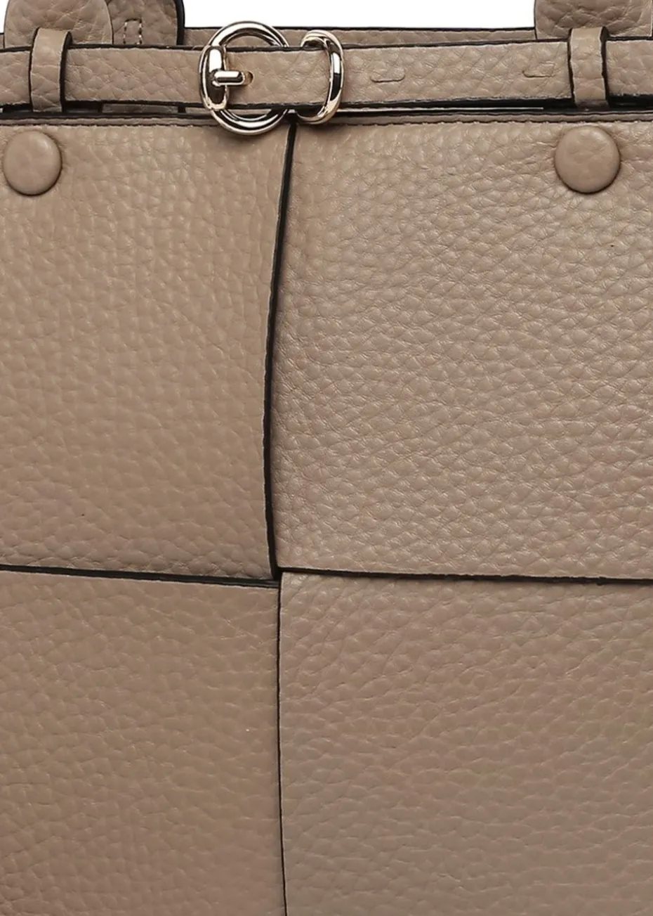 Raffaella Taupe Buckle Detail Shoulder Bag