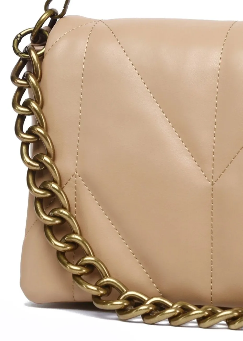 Raffaella Taupe Chain Front Cross Body Bag