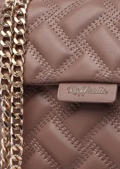 Raffaella Taupe Quilted Chain Shoulder Bag