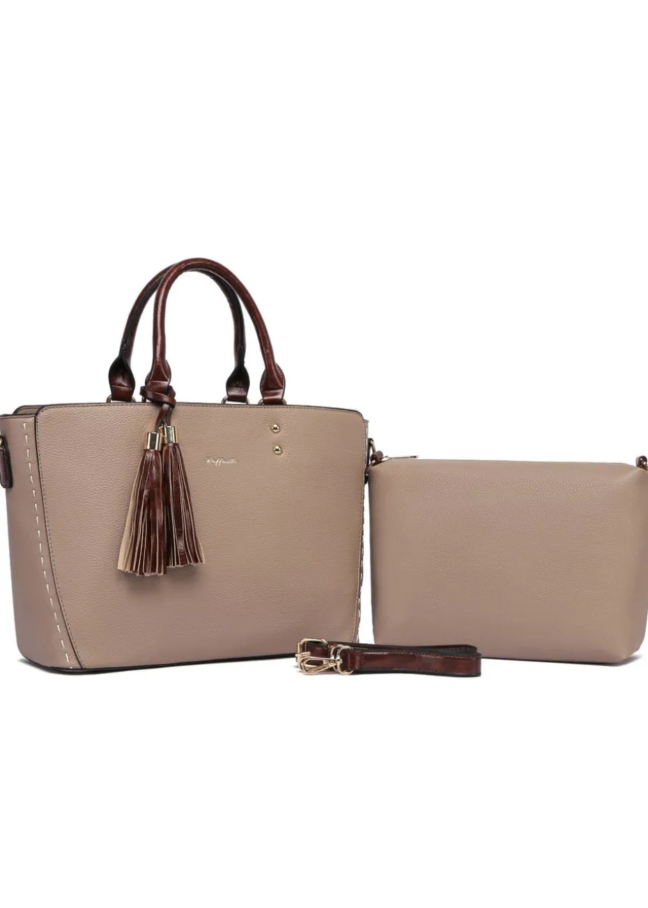 Raffaella Taupe Twin Handle Handbag