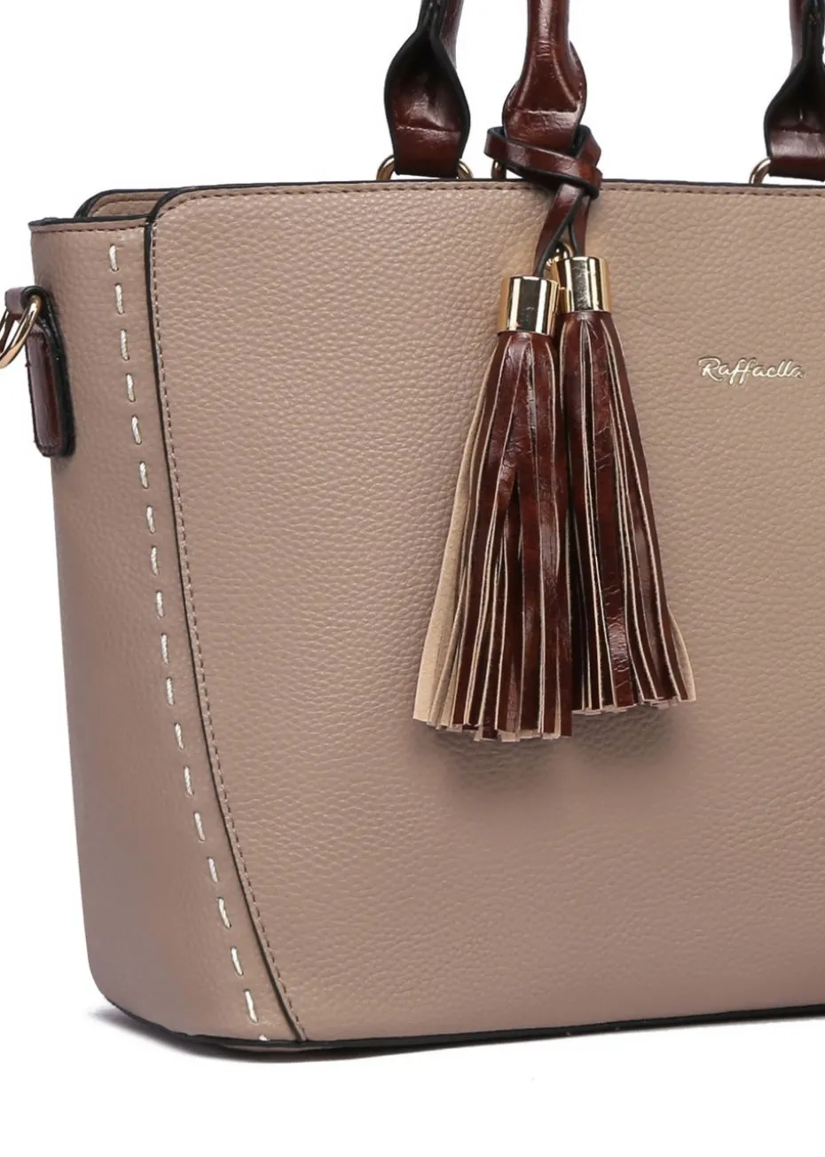 Raffaella Taupe Twin Handle Handbag