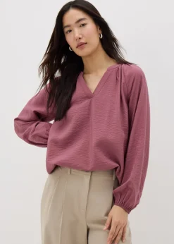 Raspberry Popover Blouse