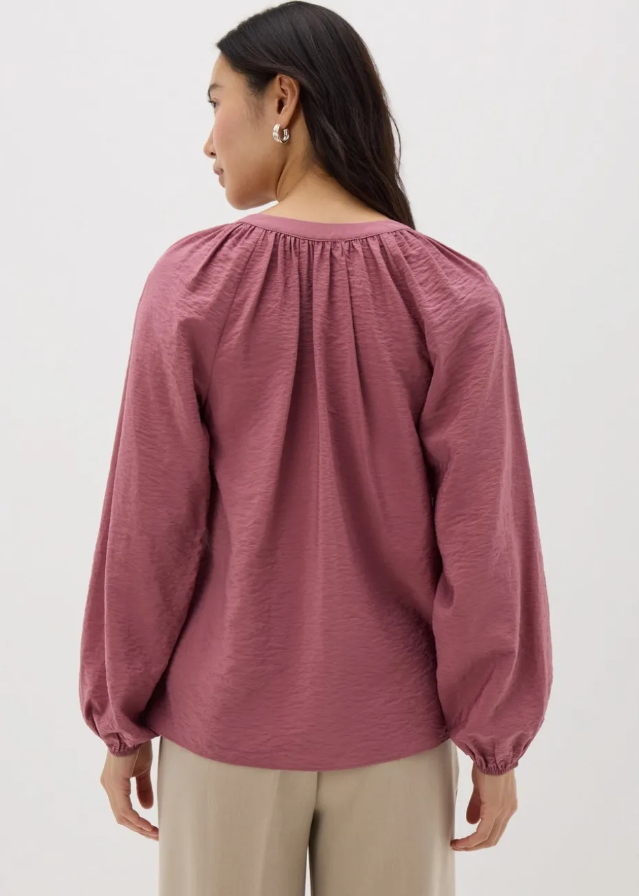 Raspberry Popover Blouse