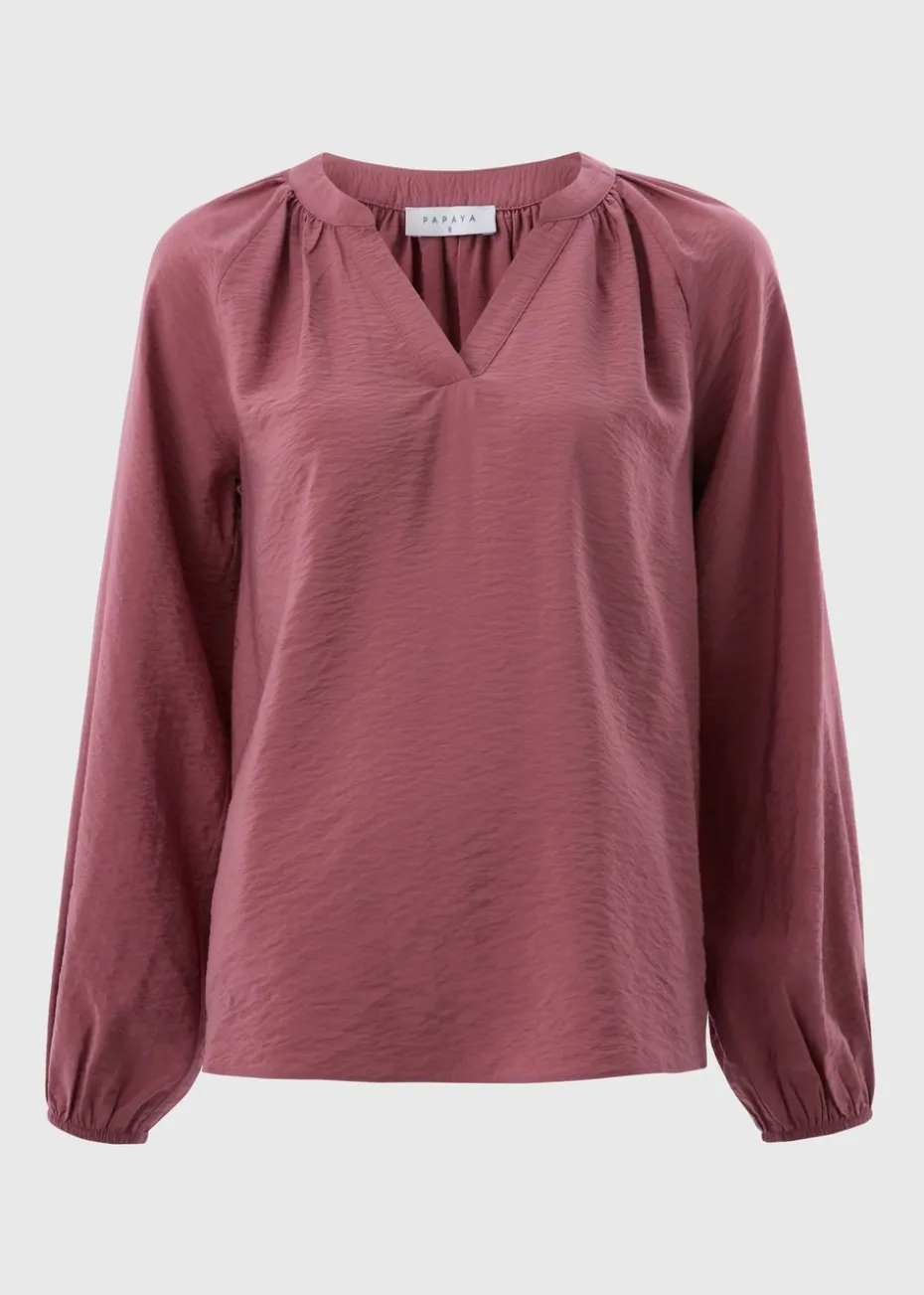 Raspberry Popover Blouse