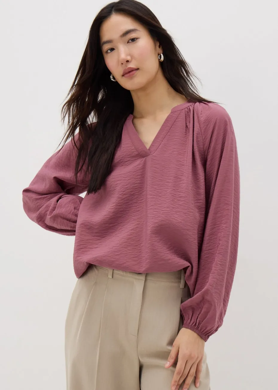 Raspberry Popover Blouse