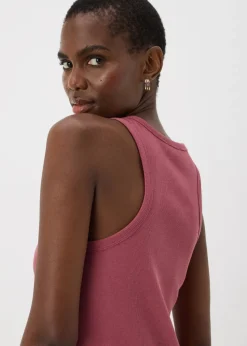 Raspberry Racer Back Ribbed Midi Dress