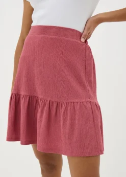Raspberry Tiered Mini Skirt