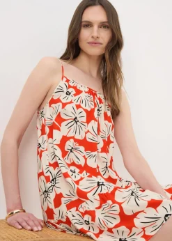 Red Floral Print Mini Cami Dress