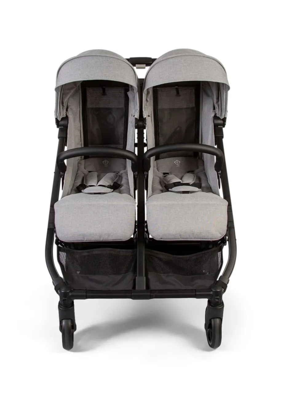 Red Kite Push Me Double Twin Stroller Stone Grey (107cm x 74cm x 88cm)