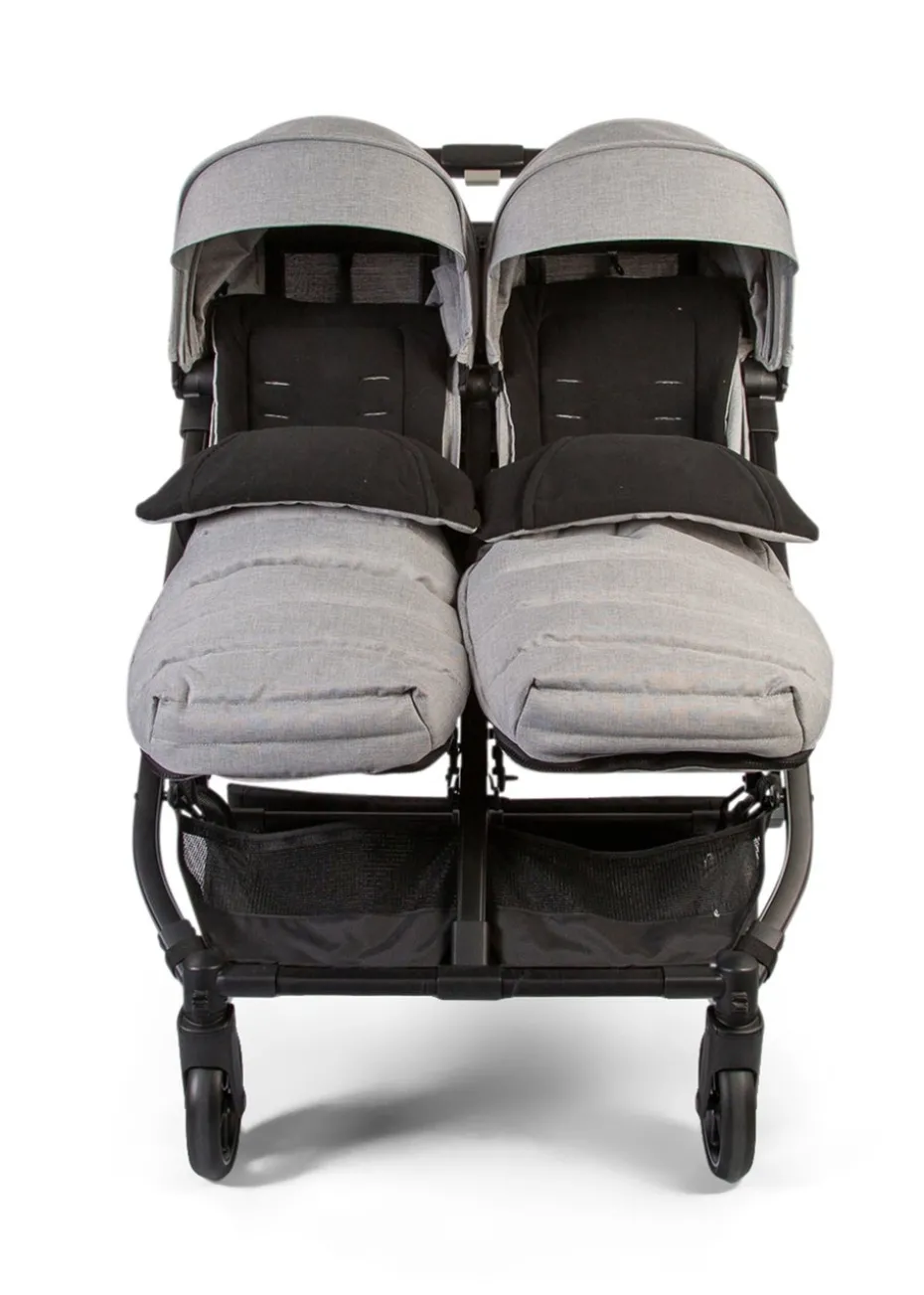 Red Kite Push Me Double Twin Stroller Stone Grey (107cm x 74cm x 88cm)