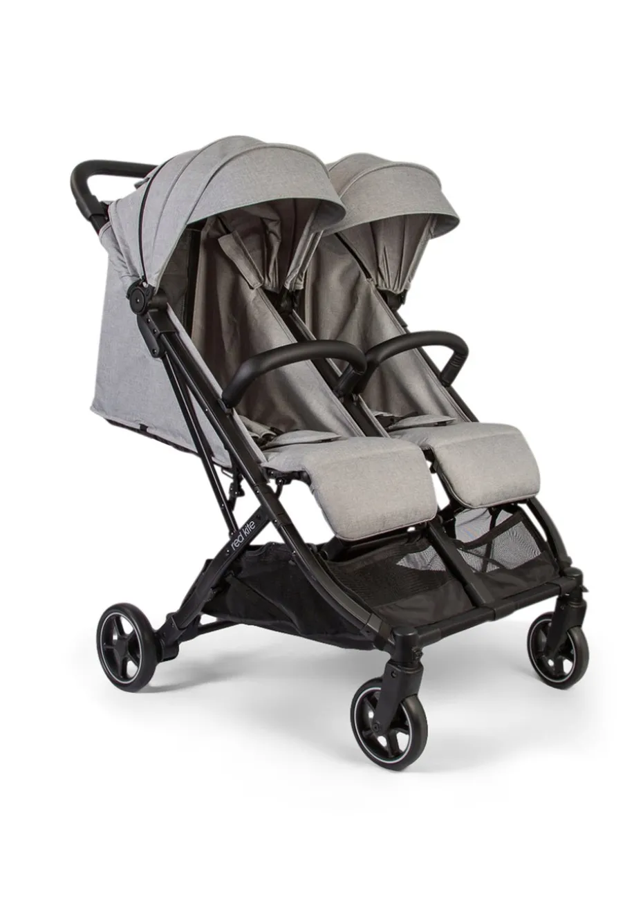 Red Kite Push Me Double Twin Stroller Stone Grey (107cm x 74cm x 88cm)