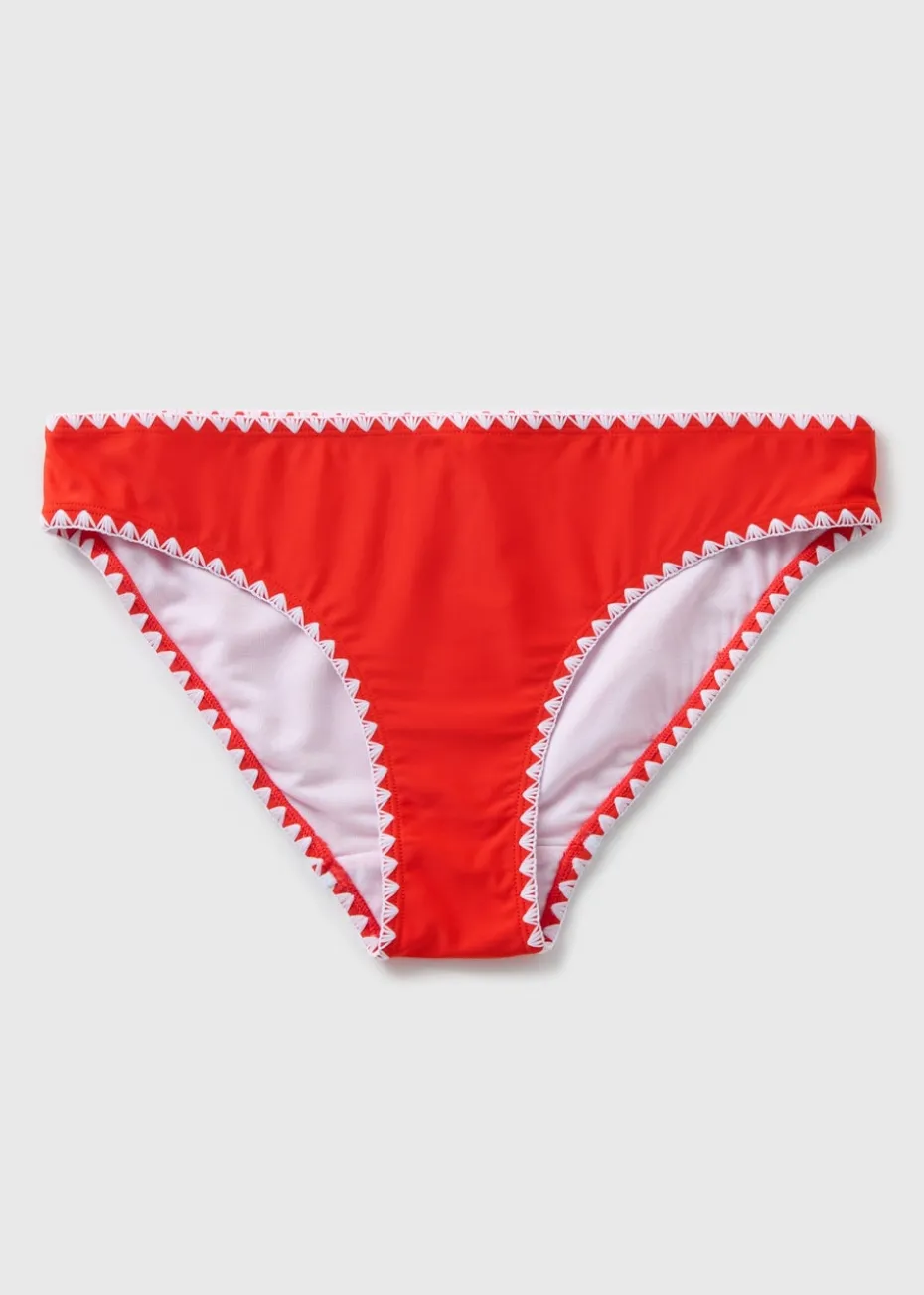Red Stitch Mini Bikini Bottoms