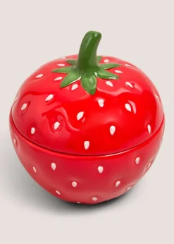 Red Strawberry Lidded Jar