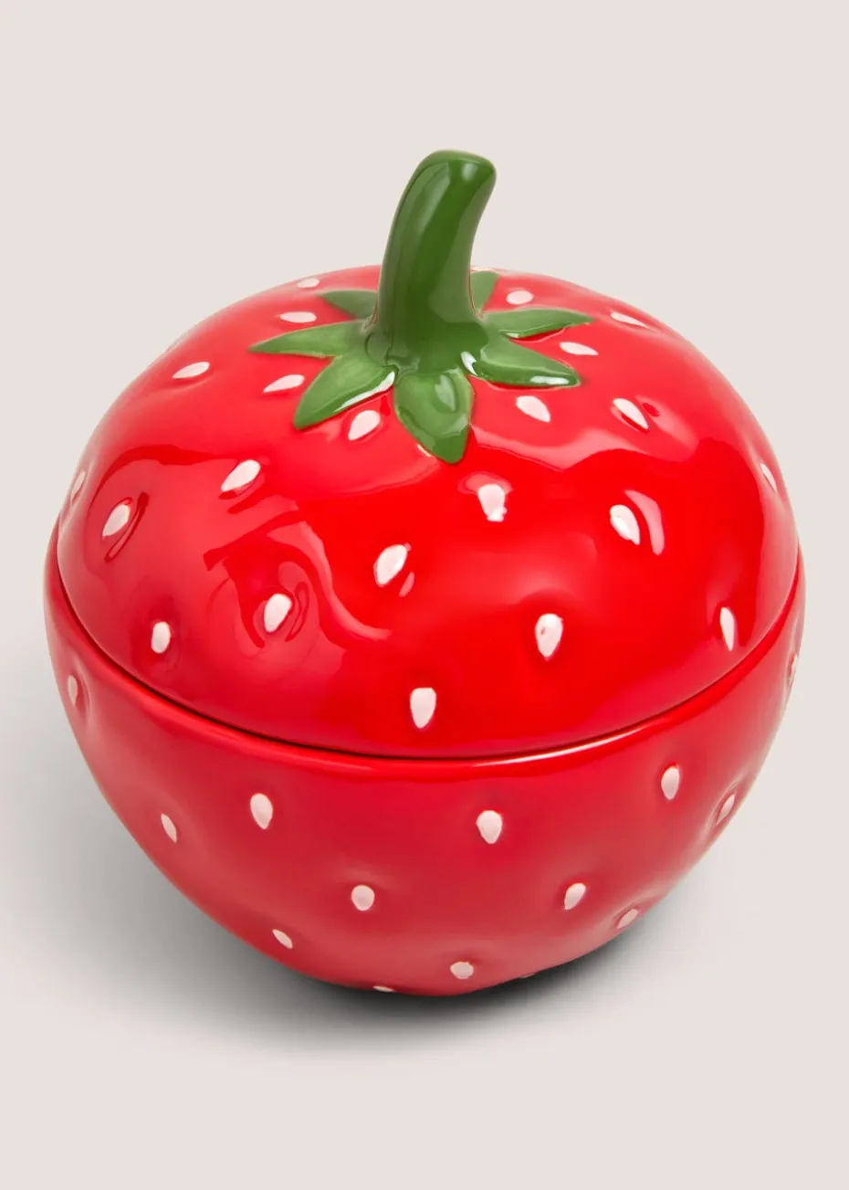Red Strawberry Lidded Jar