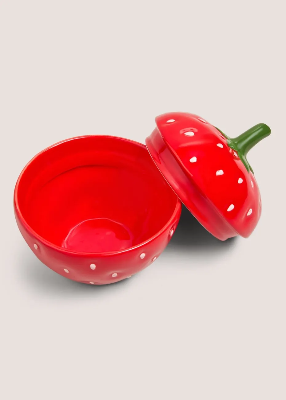 Red Strawberry Lidded Jar