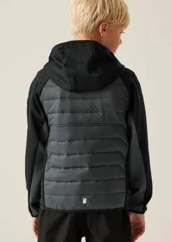 Regatta Black/Grey Kids Kielder IX Water Repellent Extol Stretch Jacket (3-16 yrs)