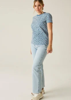 Regatta Blue Floral Jasmine Flower Orla Tee