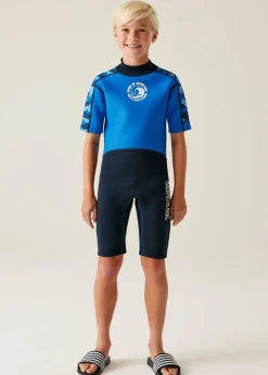 Regatta Blue Navy Camo Kids' Junior Lightweight Wetsuit