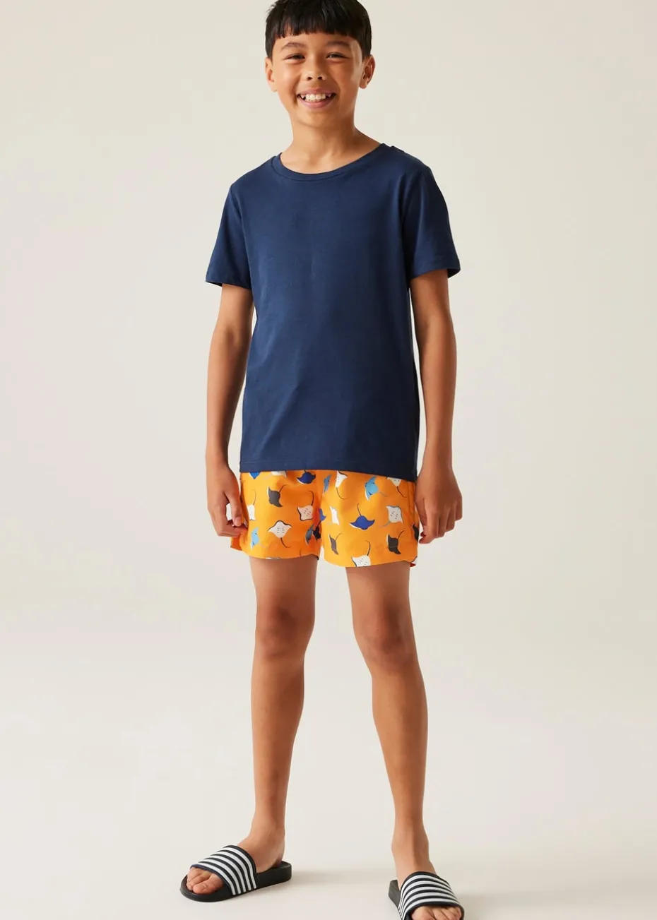 Regatta Bright Marigold Stingray Kids Skander III Swim Shorts (3- 16 Yrs)