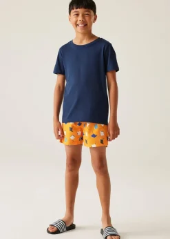 Regatta Bright Marigold Stingray Kids Skander III Swim Shorts (3- 16 Yrs)