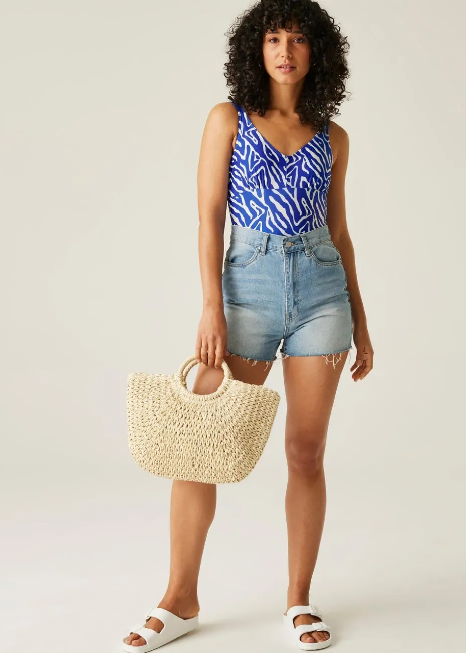 Regatta Brightest Blue Abstract Print Alinae Swim Costume