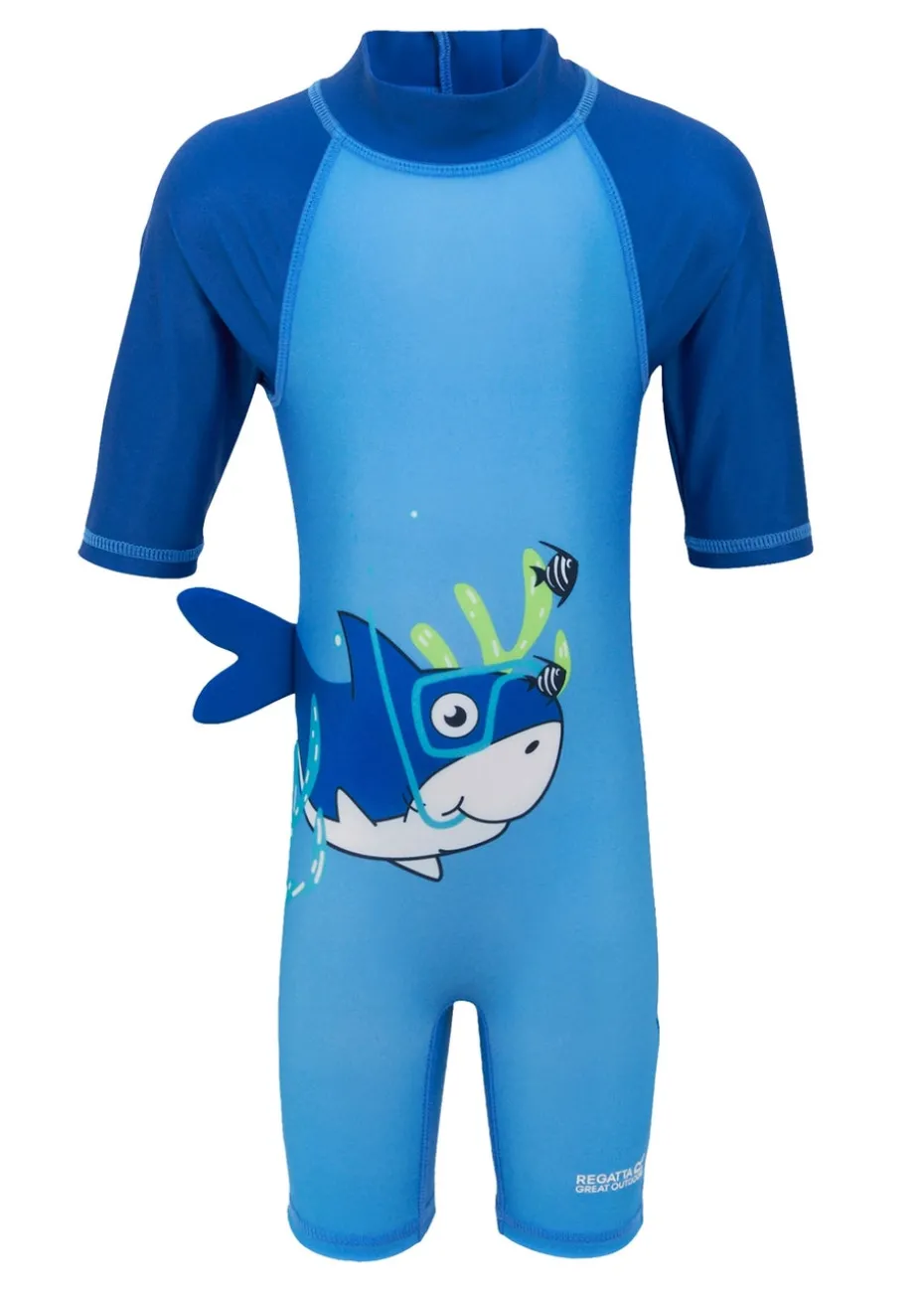 Regatta Bubble The Shark Hawaiian Blue Kids Animal Quick Dry Swimsuit (6 months- 6 yrs)