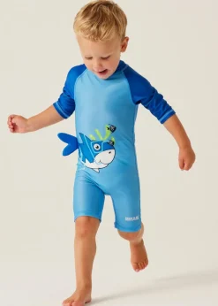 Regatta Bubble The Shark Hawaiian Blue Kids Animal Quick Dry Swimsuit (6 months- 6 yrs)