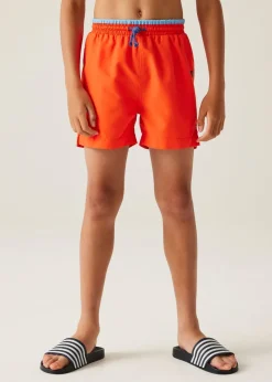 Regatta Burnt Orange Tango Kids' Skander III Swim Shorts (3- 16 Yrs)