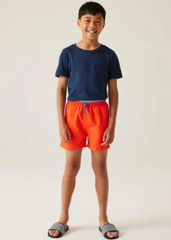Regatta Burnt Orange Tango Kids' Skander III Swim Shorts (3- 16 Yrs)