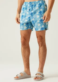 Regatta Elysium Blue Leaf Seersucker Loras Swim Shorts