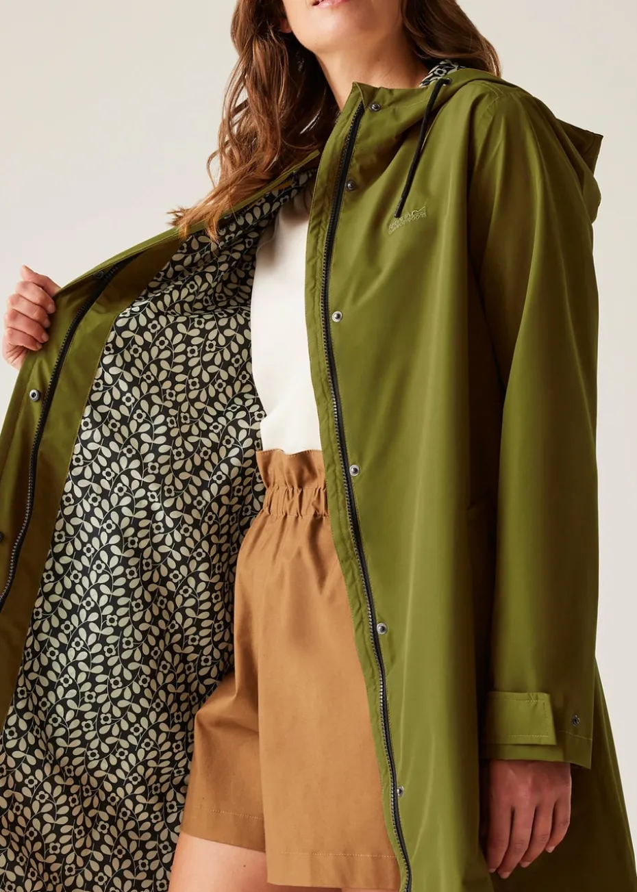 Regatta Forest Green Jasmine Orla Kiely II Waterproof Breathable Isotex Mac Jacket
