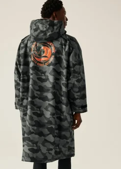 Regatta Grey Black Camo Adult Changing Waterproof Hydrofort Robe