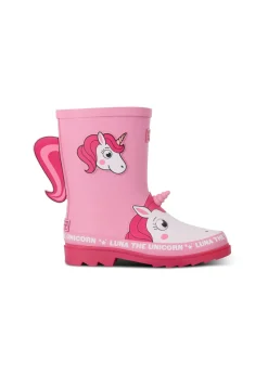 Regatta Luna the Unicorn Pink Kids' Mudplay Junior II Waterproof Wellies