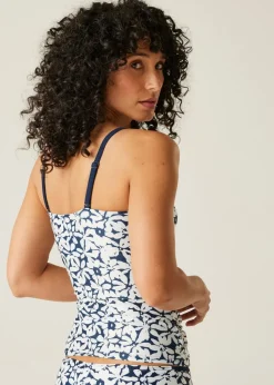 Regatta Navy Large Floral Aceana III Tankini Top