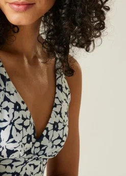 Regatta Navy Large Floral Paloma Quick Dry Bikini Top