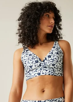 Regatta Navy Large Floral Paloma Quick Dry Bikini Top