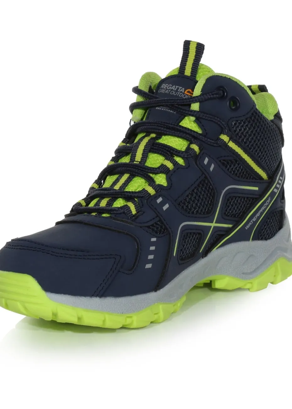 Regatta Navy Lime Punch Kids' Vendeavour Waterproof Isotex Walking Boots