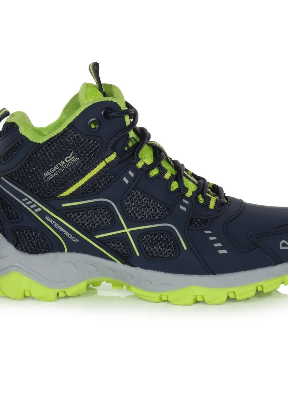 Regatta Navy Lime Punch Kids' Vendeavour Waterproof Isotex Walking Boots