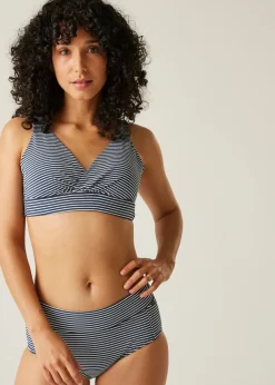 Regatta Navy Seeksucker Stripe Paloma Quick Dry Bikini Top
