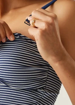 Regatta Navy Seeksucker Stripe Aceana III Tankini Top