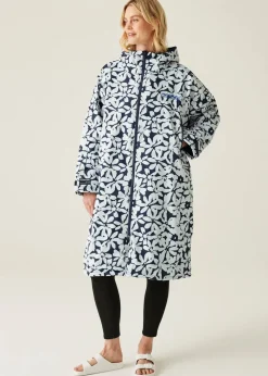 Regatta Navy/White Large Floral Changing Waterproof Hydrofort Robe